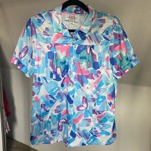 Brand is Fourth Edition. Painterly collared shirt.